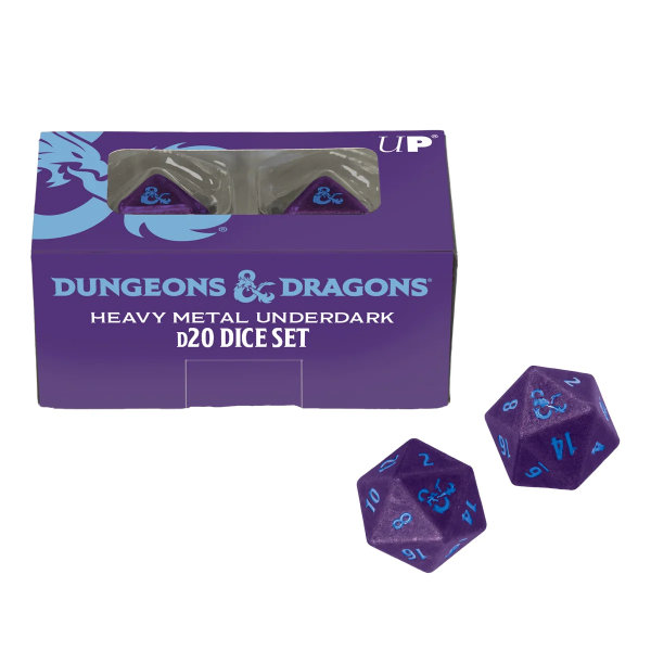 UP - Phandelver Campaign 2D20 Heavy Metal Dice "Royal Purple and Sky Blue" for Dungeons & Dragons