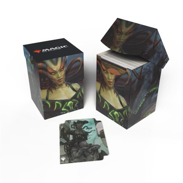 UP - Outlaws of Thunder Junction - Key Art Vraska, the Silencer - 100+ Deck Box for MTG