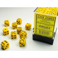 Opaque 12mm D6 Yellow/black Dice Block™ (36...