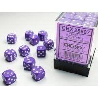 Opaque 12mm D6 Purple/white Dice Block™ (36...