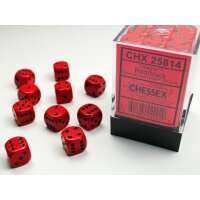 Opaque 12mm D6 Red/black Dice Block™ (36 Würfel)