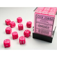 Opaque 12mm D6 Pink/white Dice Block™ (36 Würfel)