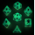 Pixie Dust Round Edged Dice Set Glow in the dark- Silver (7)