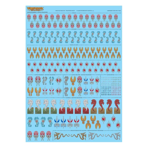 Abziehbilderbogen der Hochelfen