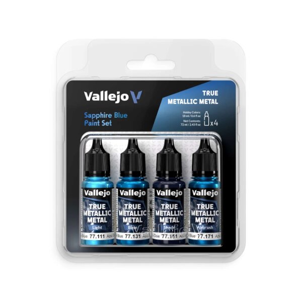 True Metallic Metal / Set 4 colors - Sapphire Blue Paint Set