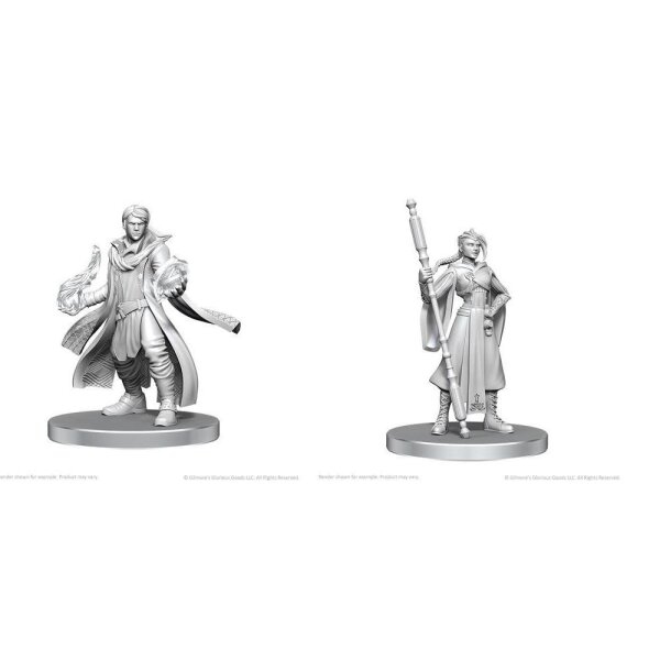 Critical Role Unpainted Miniatures: Beauregard Lionett & Caleb Widogast