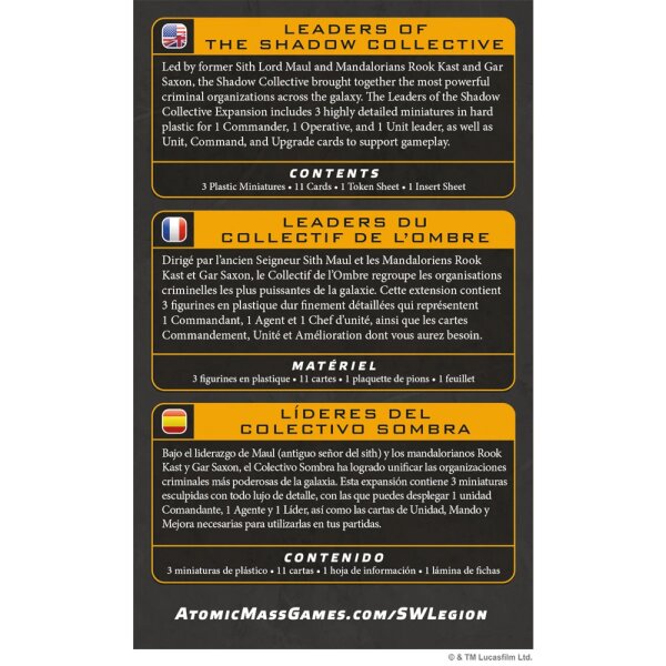 Star Wars: Legion - Leaders of the Shadow Collective