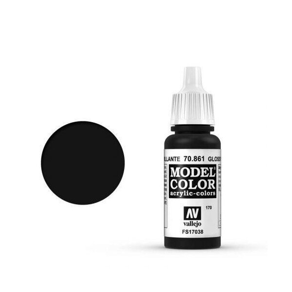 Model Color Tiefschwarz (Lack) - 17ml (Glossy Black) - 17ml (altes Produktdesign)