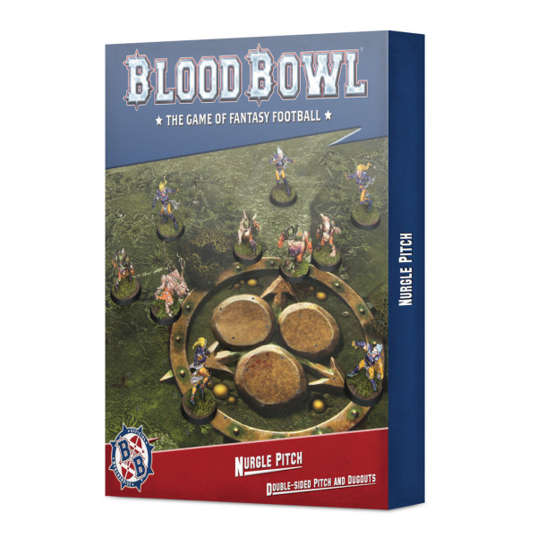 Blood Bowl: Nurgle-Spielfeld – Beidseitig Bedrucktes Spielfeld und Reservebänke