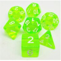 Würfelset Transparent: Lightgreen (7)